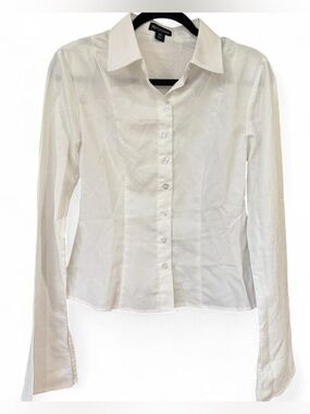 🤍 PrettyLittleThing White Fitted Button-Down Sz US6 | NWOT